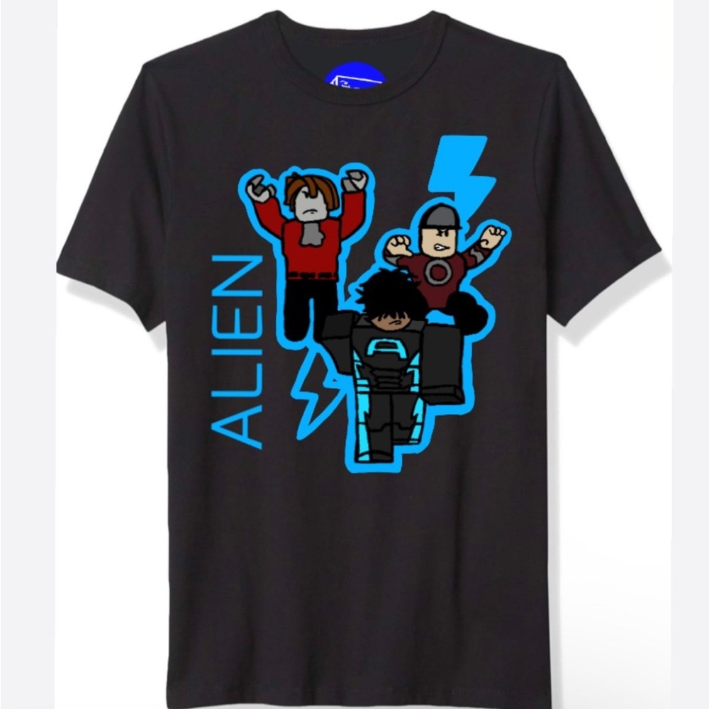 Roblox Graphic Kids Black Shirt Boys
